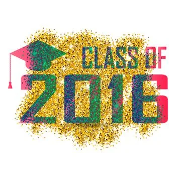 Vector illustration of a graduating class in 2016 graphics elements Stock Illustration