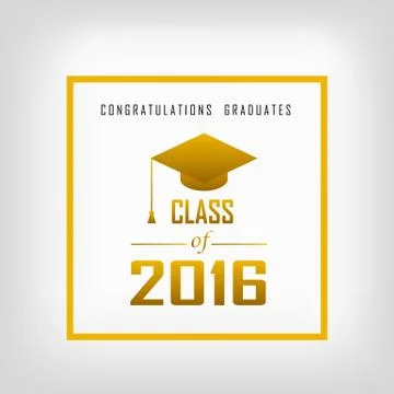 Vector illustration of a graduating class in 2016 graphics elements 스톡 일러스트