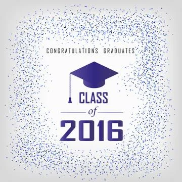 Vector illustration of a graduating class in 2016 graphics elements Stockillustratie