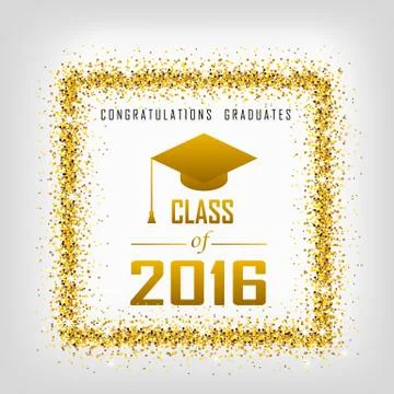 Vector illustration of a graduating class in 2016 graphics elements 스톡 일러스트