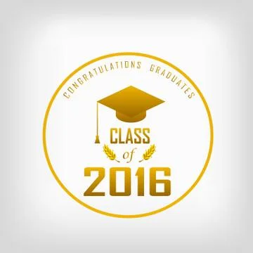 Vector illustration of a graduating class in 2016 graphics elements Stockillustratie