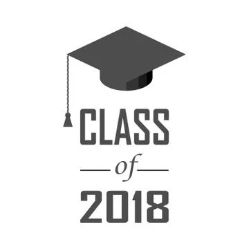 Vector illustration of a graduating class in 2018 graphics gold elements Stockillustratie