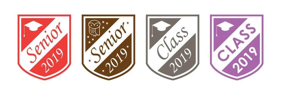 Vector illustration of a graduating class in 2018 graphics gold elements Stockillustratie