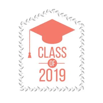 Vector illustration of a graduating class in 2019 스톡 일러스트