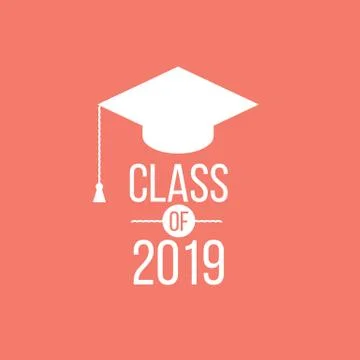 Vector illustration of a graduating class in 2019 graphics 스톡 일러스트