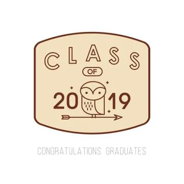 Vector illustration of a graduating class of 2019 스톡 일러스트