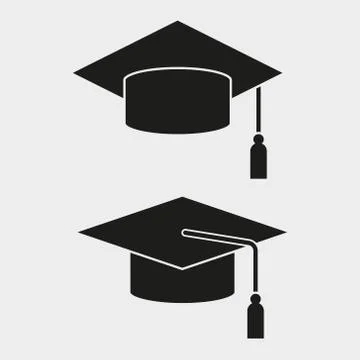 Vector illustration of graduation cap icon design. Isolated. Stock Illustration