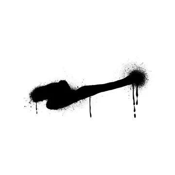 Vector illustration of graffiti, ink abstract line with drips and splashes. Stock Illustration
