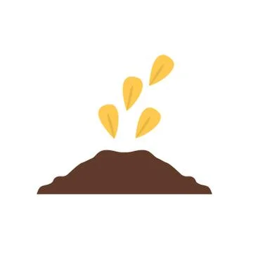 Vector illustration grain planted in the ground. 스톡 일러스트