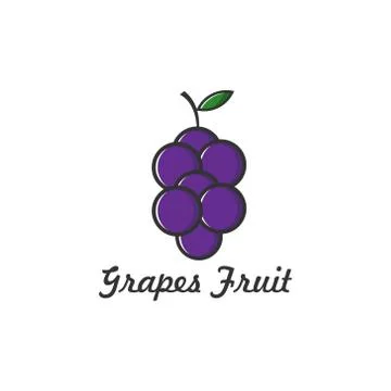 Vector illustration grapes fruit icon flat design Stock Illustration