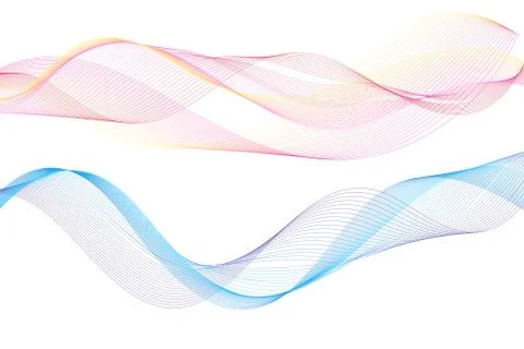 Vector illustration with graphic linear waves Stock Illustration