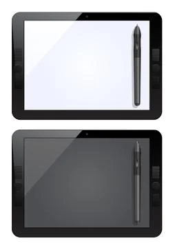 Vector illustration of graphic tablet and pen Stock Illustration