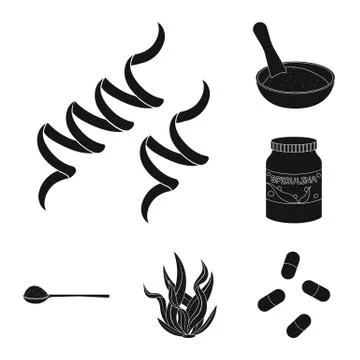 Vector illustration of grass and natural sign. Set of grass and seaweed vector Stock Illustration