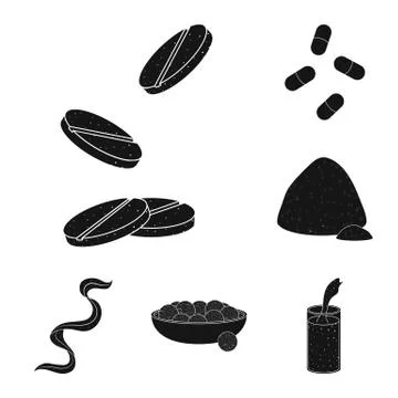 Vector illustration of grass and natural logo. Collection of grass and seaweed Stock Illustration