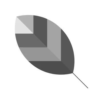 Vector Illustration of a gray fall leaf isolated on a white background Stock Illustration