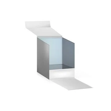 Vector illustration of gray opened box Gray opened box for gift packing or... Foto stock