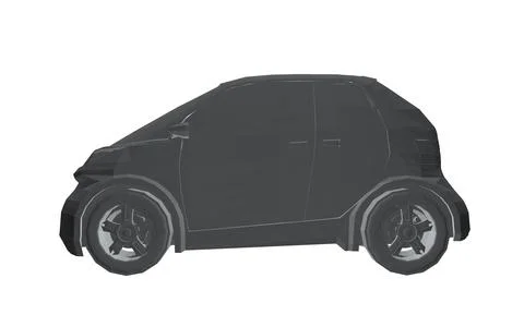 Vector illustration of gray polygonal small car. City car polygonal. Blank Illustrazione stock