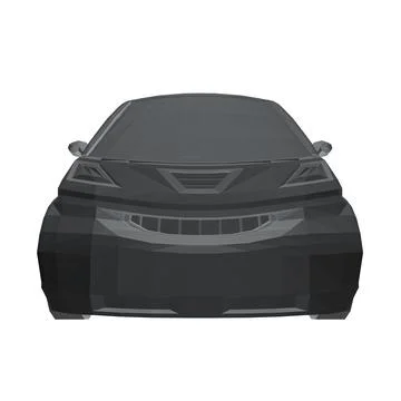 Vector illustration of gray polygonal small car. City car polygonal. Blank Stock Illustration