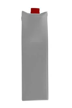 Vector illustration, gray polygonal tetrapack of milk or juice, advertising Stock Illustration