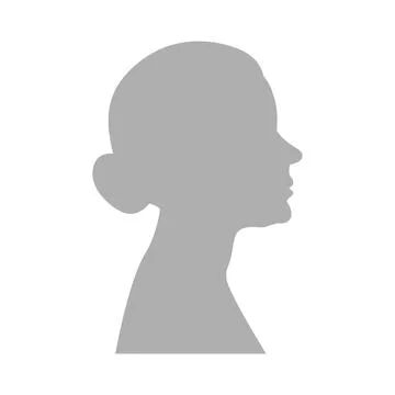 Vector illustration. Gray silhouette of a elderly woman on a white background Stock Illustration