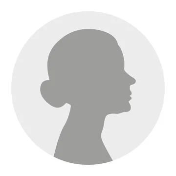 Vector illustration. Gray silhouette of a elderly woman on a white background Stock Illustration
