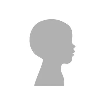 Vector illustration. Gray silhouette of a infant on a white background Stock Illustration