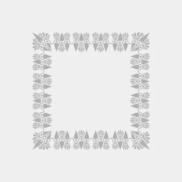 Vector illustration. gray square floral Frame Art Nouveau style Illustrazione stock