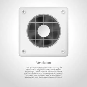 Vector illustration of gray ventilation Gray plastic ventilation with circ... Stock Photos