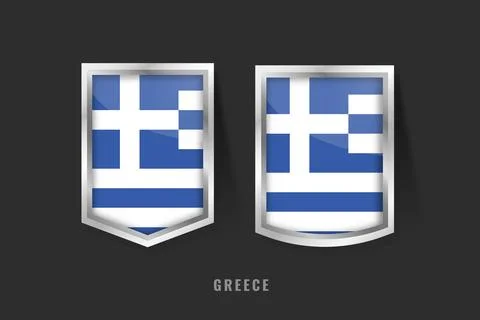 Vector Illustration of GREECE Label Logo. GREECE Badge Sign GREECE With Fla.. Stock Illustration