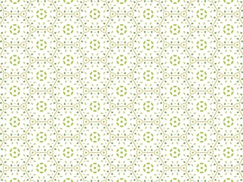 Vector Illustration of Green Abstract Mandala or Ikat Texture Seamless Patter Stock Illustration