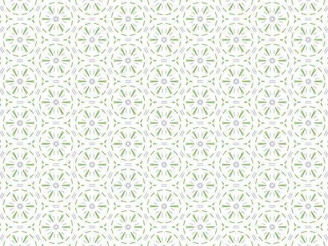 Vector Illustration of Green Abstract Mandala or Ikat Texture Seamless Patter Stock Illustration