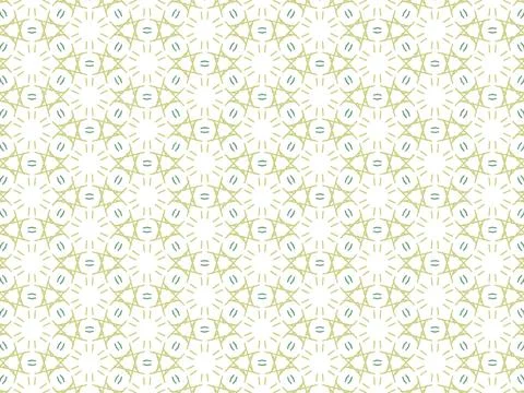 Vector Illustration of Green Abstract Mandala or Ikat Texture Seamless Patter Stock Illustration