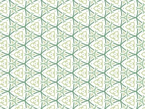 Vector Illustration of Green Abstract Mandala or Ikat Texture Seamless Patter Stock Illustration