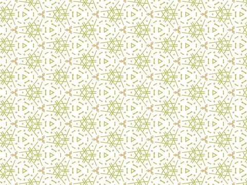Vector Illustration of Green Abstract Mandala or Ikat Texture Seamless Patter Stock Illustration