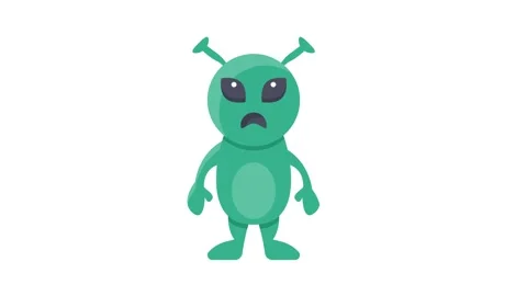 Vector illustration of a green alien joyfully playing with a ball, showcasi.. Stock Footage 332453744