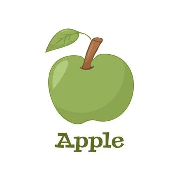 Vector Illustration Of green Apple on a white background Stock Illustration