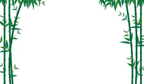 Vector illustration of green bamboo template background Illustrazione stock