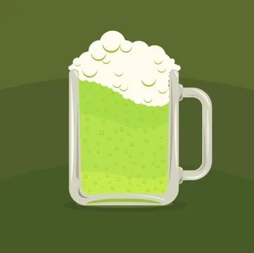 Vector illustration of green beer mug Stock Illustration