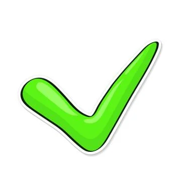 Vector illustration. Green check mark for indicate right choice. Symbol of ve Stock Illustration