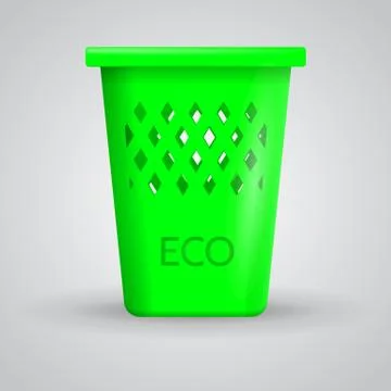 Vector illustration of green eco dustbin Stock Illustration