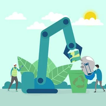 Vector illustration of green environment concept. Stock Illustration