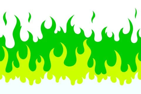 Vector illustration of green flame. Seamless pattern. 스톡 일러스트