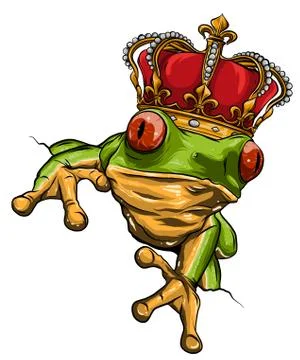 Vector Illustration of green frog on white Stock Illustration