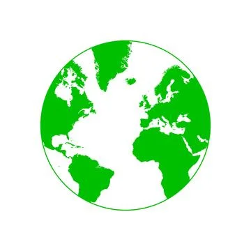Vector Illustration of Green Globe With Map Illustrazione stock