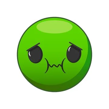 Vector illustration of a green nauseous face. Stock Illustration
