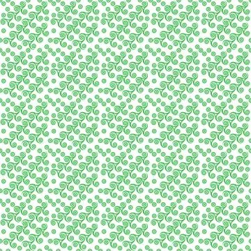 Vector illustration of a green pattern with spiral stars and circles Stock Illustration