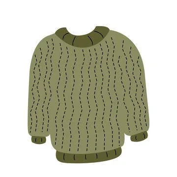 Vector illustration of green sweater on white background Stock Illustration