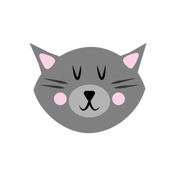 Vector illustration of grey wolf head in flat style Stock Illustration