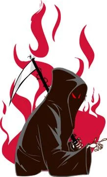 Vector illustration of a grim reaper Stock Illustration