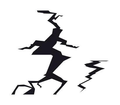 Vector illustration of ground cracks, earthquake breaks, fissure from disaster Illustrazione stock